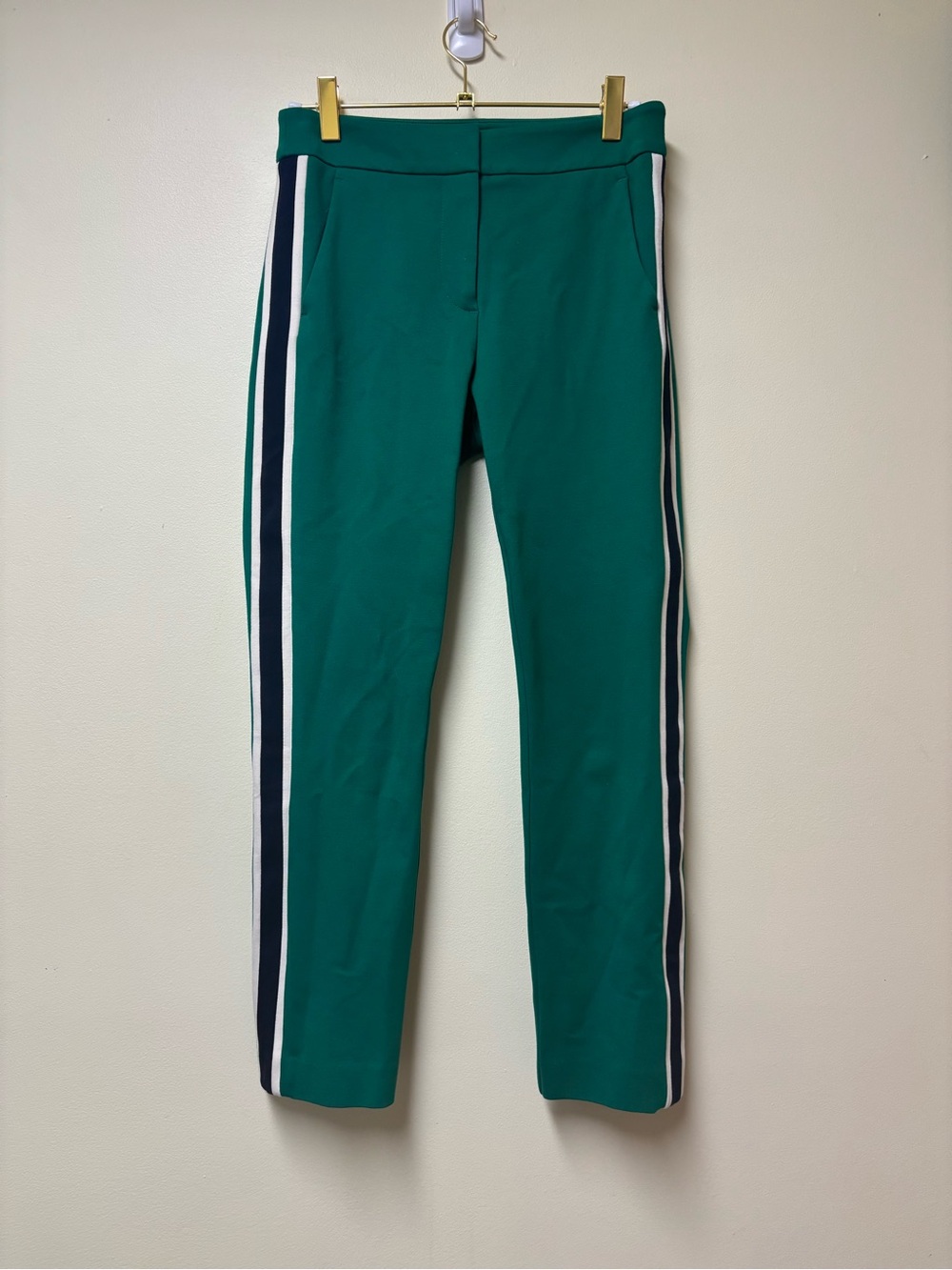BODEN Kew Pants Trousers Bright Green with Navy & White Stripes - 2P